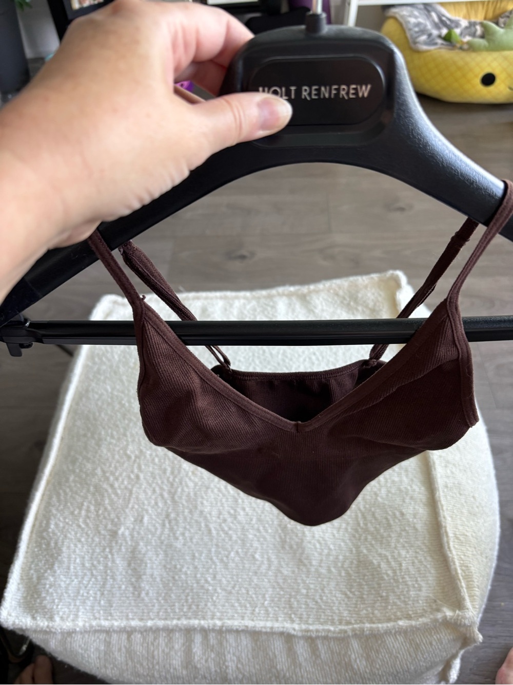 Talula Chocolate Ribbed V-Neck Bralette